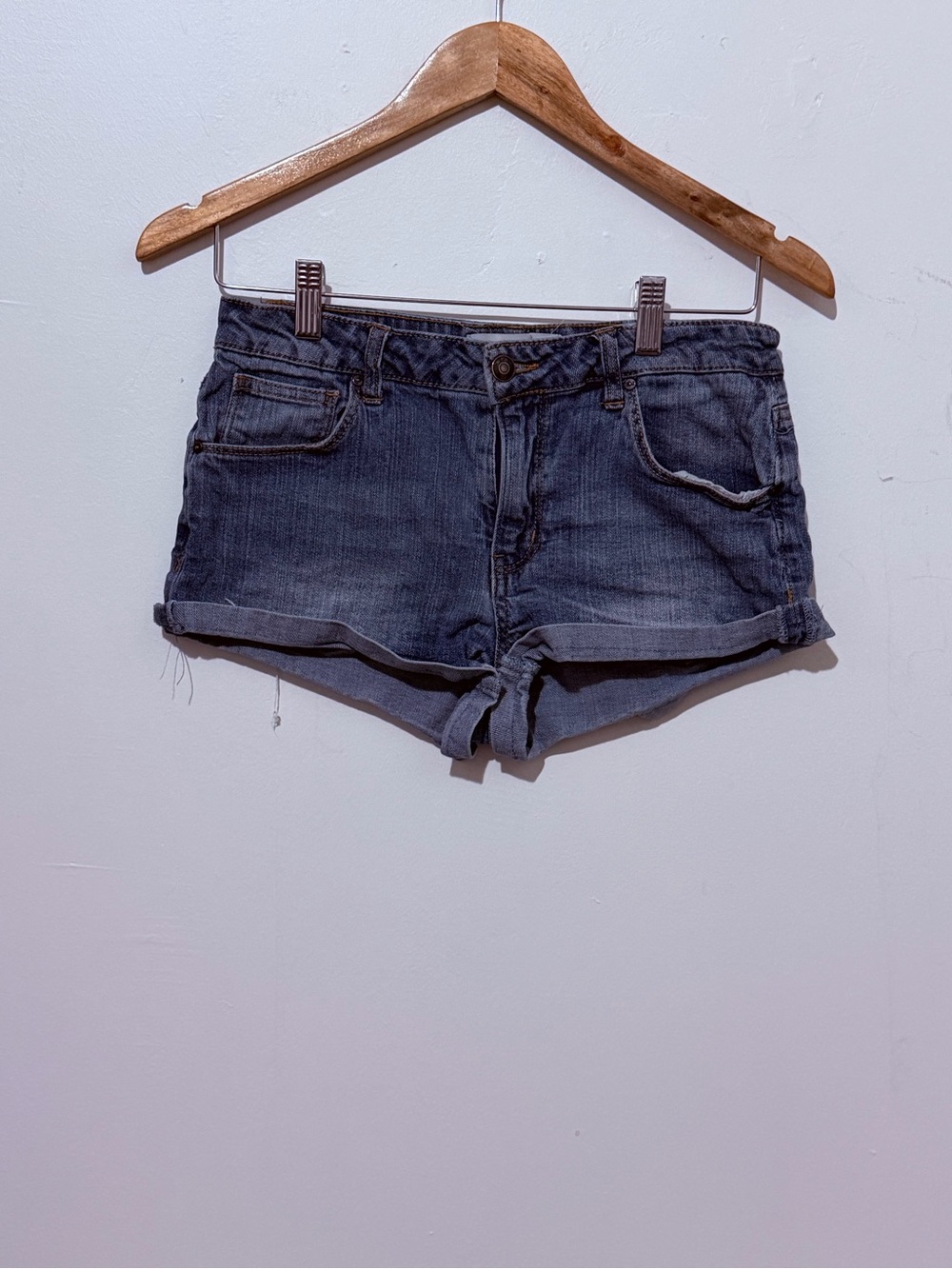 RSQ Dark Blue Rolled Hem Denim Shorts